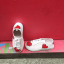 Plusone canvas shoes with red hearts