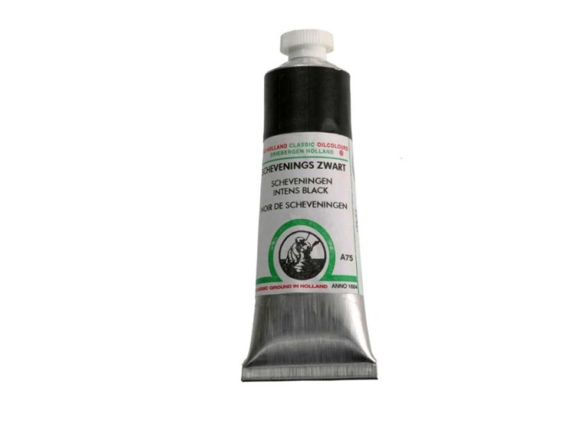 Olejová barva Old Holland A75 Scheveningen intens black - Zvolte variantu: 225 ml